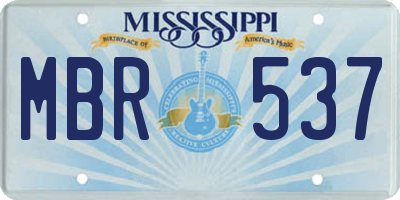 MS license plate MBR537