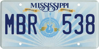 MS license plate MBR538