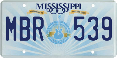 MS license plate MBR539
