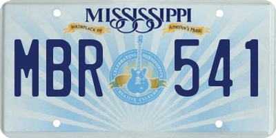 MS license plate MBR541