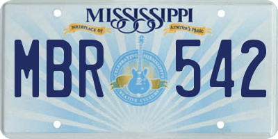 MS license plate MBR542