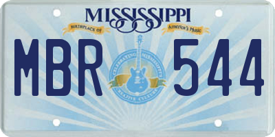 MS license plate MBR544