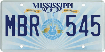 MS license plate MBR545