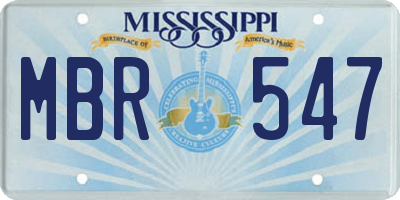 MS license plate MBR547