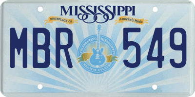 MS license plate MBR549