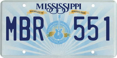 MS license plate MBR551