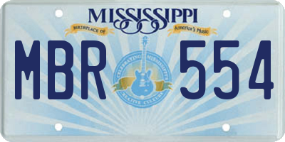 MS license plate MBR554