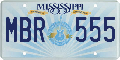 MS license plate MBR555