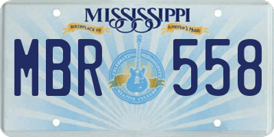 MS license plate MBR558