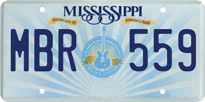 MS license plate MBR559