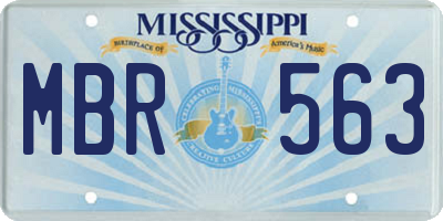 MS license plate MBR563