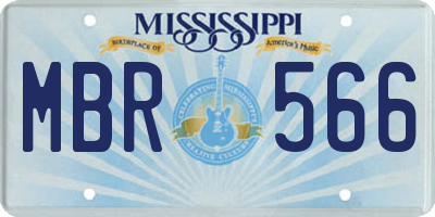 MS license plate MBR566