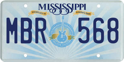 MS license plate MBR568