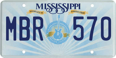 MS license plate MBR570