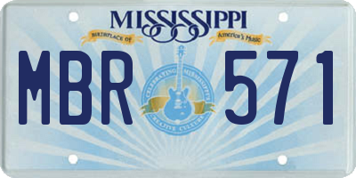 MS license plate MBR571