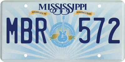 MS license plate MBR572