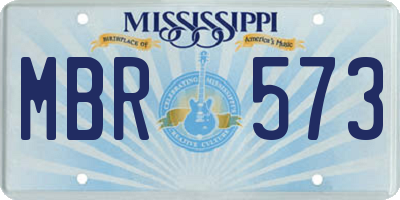 MS license plate MBR573