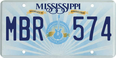 MS license plate MBR574