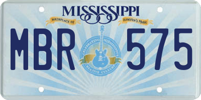 MS license plate MBR575
