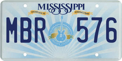 MS license plate MBR576