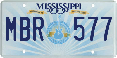 MS license plate MBR577