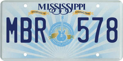 MS license plate MBR578