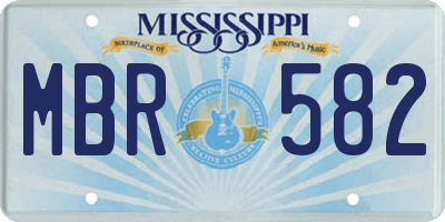 MS license plate MBR582