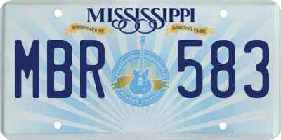 MS license plate MBR583