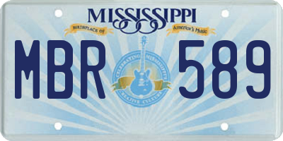 MS license plate MBR589