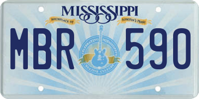 MS license plate MBR590