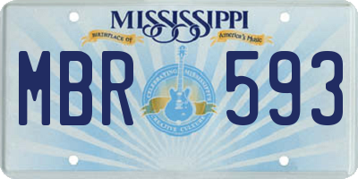 MS license plate MBR593