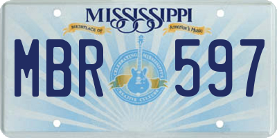 MS license plate MBR597