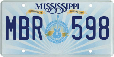 MS license plate MBR598