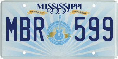 MS license plate MBR599