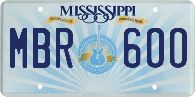 MS license plate MBR600
