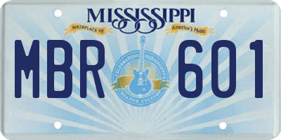 MS license plate MBR601