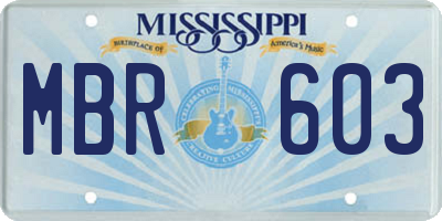 MS license plate MBR603
