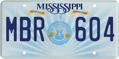 MS license plate MBR604