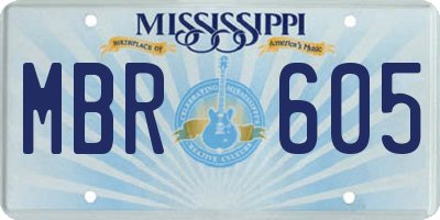 MS license plate MBR605
