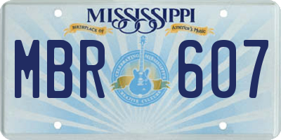 MS license plate MBR607