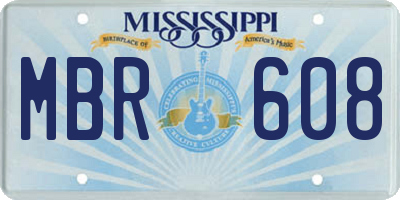 MS license plate MBR608