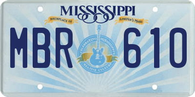 MS license plate MBR610