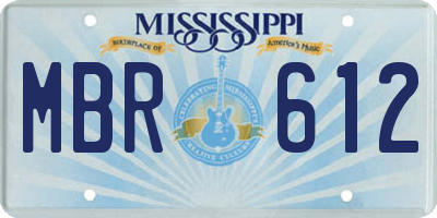 MS license plate MBR612