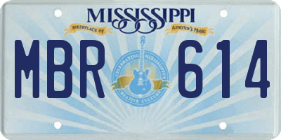 MS license plate MBR614