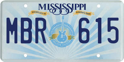 MS license plate MBR615