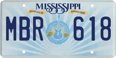 MS license plate MBR618