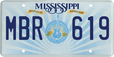 MS license plate MBR619