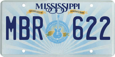 MS license plate MBR622