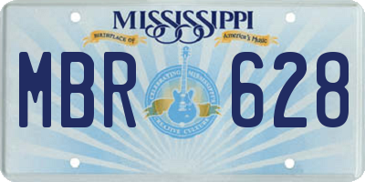 MS license plate MBR628