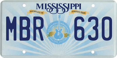 MS license plate MBR630